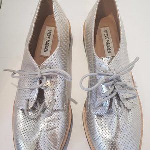 steve madden vassar silver platform sneakers
